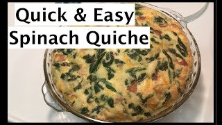 How to make a Quick amp Easy No Crust Spinach Quiche Recipe Frittata [upl. by Xirdnek]