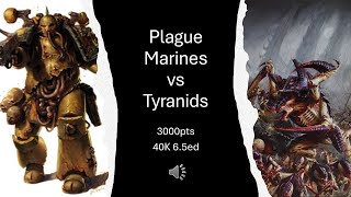 Plague Marines vs Tyranids Warhammer 40K Battle Report 3000pts [upl. by Aillimat993]