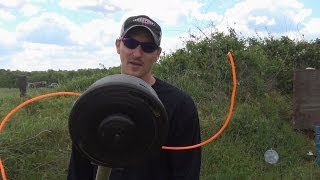 WILL A 22LR BULLET GO THROUGH A SPINNING WEED EATER STRING SLOW MOTION [upl. by Lerim622]