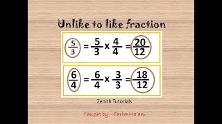 Converting unlike fraction into like fraction [upl. by Ainnos603]