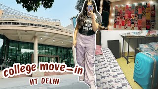 COLLEGE MOVEIN 🫶🏻 Hostel Room Tour amp Setup 🎀 IIT Delhi ✨ [upl. by Criswell]