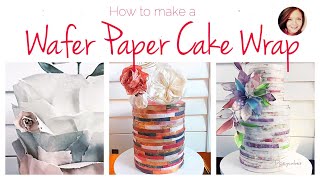 How to make a Wafer Paper Cake Wrap  CAKE DECORATING  Dozycakes [upl. by Attolrahc]