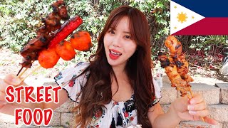 FILIPINO STREET FOOD MUKBANG 먹방 Kwek Kwek Kikiam Lobster Ball Lumpia Shumai Chicken Pork [upl. by Tiphane]