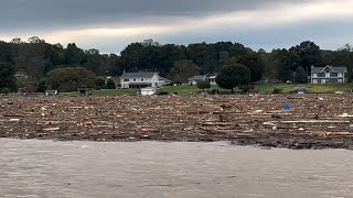 VIDEO Debris seen in floodwater in Virginia [upl. by Adlecirg863]