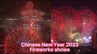 Chinese New Year fireworks show  Newyear 2023 in China  Chinese New Year celebrations [upl. by Wilhelm]