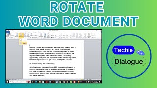 How To Rotate Word Document [upl. by Narol271]