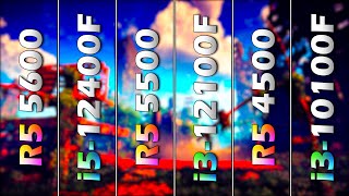 R5 5600 vs i5 12400F vs R5 5500 vs i3 12100F vs R5 4500 vs i3 10100F  PC Gaming Tested [upl. by Eemaj]