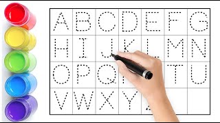 Alphabet writing collection of uppercase letters along the dotted lines for toddlers amp kids  ABCDE [upl. by Shreeves]