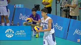 Volleyball Mens Preliminary Pool A Match 1 Malaysia vs Philippines  28th SEA Games Singapore 2015 [upl. by Oswin]