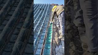 Glowing green roof tile installation process [upl. by Allemrac949]