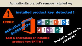 Solved Microsoft installed key detected error windows10 microsoftoffice [upl. by Trimble]