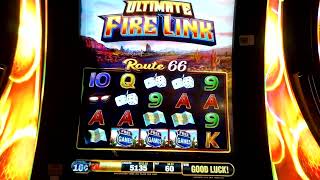 SO MANY BONUSES Ultimate Fire Link Route 66 Slot Machine  MOHEGAN SUN CASINO [upl. by Anibla]