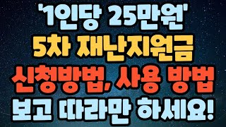 5차 재난지원금 신청방법 사용방법 사용처 등 보고 따라만 하세요 [upl. by Yllom]