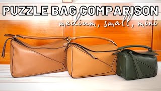 Loewe Puzzle Bag Comparison  Medium vs Small vs Mini [upl. by Dowzall98]