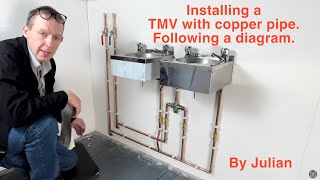 Installing a TMV following a diagram using copper pipework [upl. by Fulmer60]