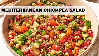 Mediterranean Chickpea Salad Recipe  Vegan Chickpea Salad [upl. by Akierdna]