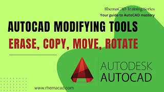 Part 8  AutoCAD Modifying tools explained erase copy move rotate [upl. by Litha]