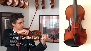 Henri Delille Deluxe violin  Belgium  Cristian Fatu  at the Metzler Violin Shop [upl. by Ahsercel]