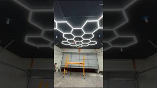 Honeycomb LED lights amp Drywall in this Garage💯🤩 drywall garage construction homerenovation [upl. by Umberto]