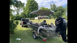 Installing a Bimini Top on my Grizzly Tracker 1754 [upl. by Ferde]