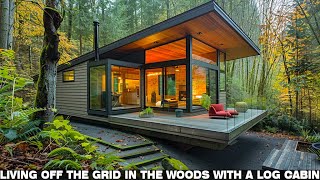 Living OffGrid in the Woods with a Modern Log Home [upl. by Zales839]