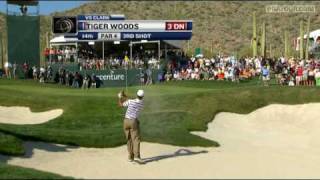 Tiger Woods Birdie from Sand on 14 at Accenture 2009 [upl. by Mazman]