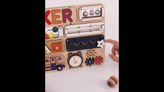 Montessori Busy Board for Toddlers  Sensory Adventure  Wooden Montessori Toys [upl. by Bastian]