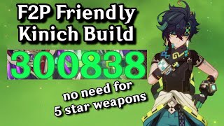 F2P Kinich Build STRONG Dendro DMG Blasts  Genshin Impact [upl. by Nywg453]