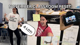 NOVEMBER CLASSROOM RESET clean with me second quarter reset my life [upl. by Plumbo988]