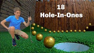 Scoring 18 HOLEINONES Mini Golf Trick Shots  Thats Amazing [upl. by Prior]