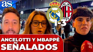 REACCIÓN y ENFADO AFICIÓN REAL MADRID al 13 DEL MILAN MBAPPÉ y ANCELOTTI SEÑALADOS [upl. by Araek]