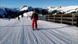 A sunny day in the snow of Saalbach Hinterglemm Leogang [upl. by Hewet180]