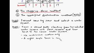 Transportation model  Step 4a  Stepping stone method [upl. by Ahseit325]