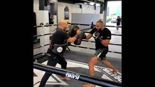 Glory Kickboxing heavyweight Nordine Mahieddine dutch style padwork at SBGYM [upl. by Hubsher]