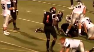 Football Player Hits Opponent With Helmet During High School Game [upl. by Virgina]