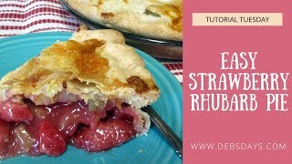 Easy to Make Homemade Strawberry Rhubarb Pie Recipe  YUM [upl. by Berneta696]