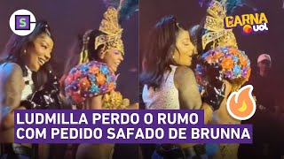 Ludmilla recebe pedido safado de Brunna ao vivo e perde o rumo no palco To fraca [upl. by Walford443]