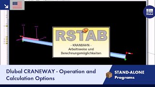 Dlubal CRANEWAY  Operation and Calculation Options [upl. by Trebma459]