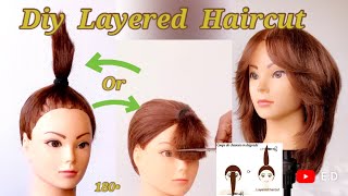 2 in 1  Tutorial  Quick amp Easy Technique  Layered haircut DIY  Medium Length [upl. by Newra629]