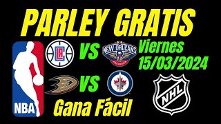 🔥Pronósticos Deportivos Gratis NBANHL Jugada Imperdible de 3 Equipos Viernes 15032024💵💵💵 [upl. by Omolhs]