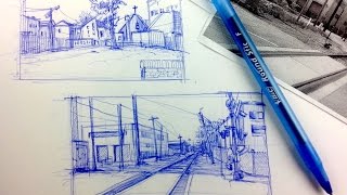 Urban Sketching Series Pt 3  Tips on how to breakdown a scene to simple flat shapes [upl. by Ellerrehs296]