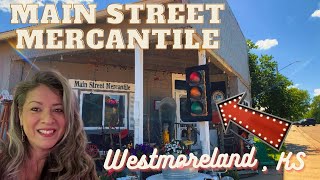 Main Street Mercantile Westmoreland KS🌻 antiques vintageseller shoppingvlog westmoreland kansas [upl. by Oralle]