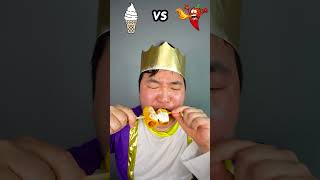 Spicy Sauce vs Yogurt sauce Emoji food Challenge  Cheese Powder Hotdog Mukbang Funny Video shorts [upl. by Mahoney]