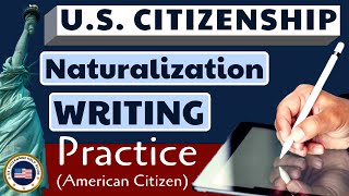 2022 US Citizenship Official Writing Test Practice American Citizen United States [upl. by Acirej]