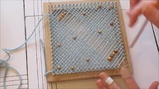 Beginners guide Pin Loom Weaving  how to add beads into your Pin Loom Weaving [upl. by Eislrahc]