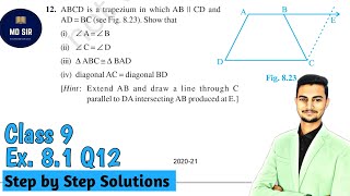 Class 9 Maths  Chapter 8  Exercise 81 Q12  Quadrilaterals  Ncert  Cbse  Md Sir Class 9 [upl. by Yattirb]