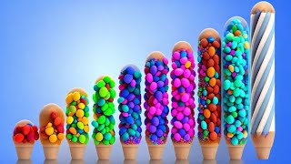 Ice Cream Scoops Soccer Balls to Learn Colors and Numbers for Kids  3D Toddler Learning Videos174 [upl. by Brynna]