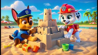 Paw Patrol Ultimate Rescue  MARSHALL x CHASE Play ON Beach  Very Funny Story  Rainbow 3 [upl. by Ellednahc]