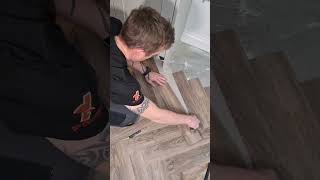 The MyScribe way Every fitters worst cut💪 herringboneflooring flooring diy builders design [upl. by Nolyaw662]