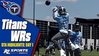 Calvin Ridley Hopkins Burks Titans WRs Day 1 OTA Highlights [upl. by Nileuqcaj]